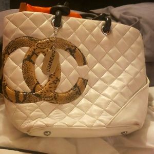 Chanel bag with snakeskin CC logo
